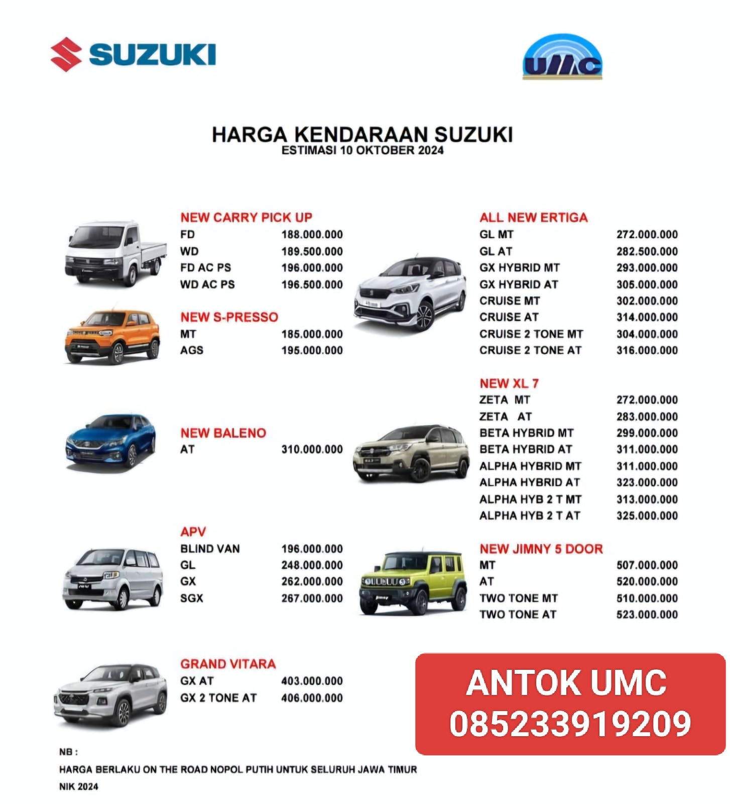 Harga  kediri Pricelist OTR